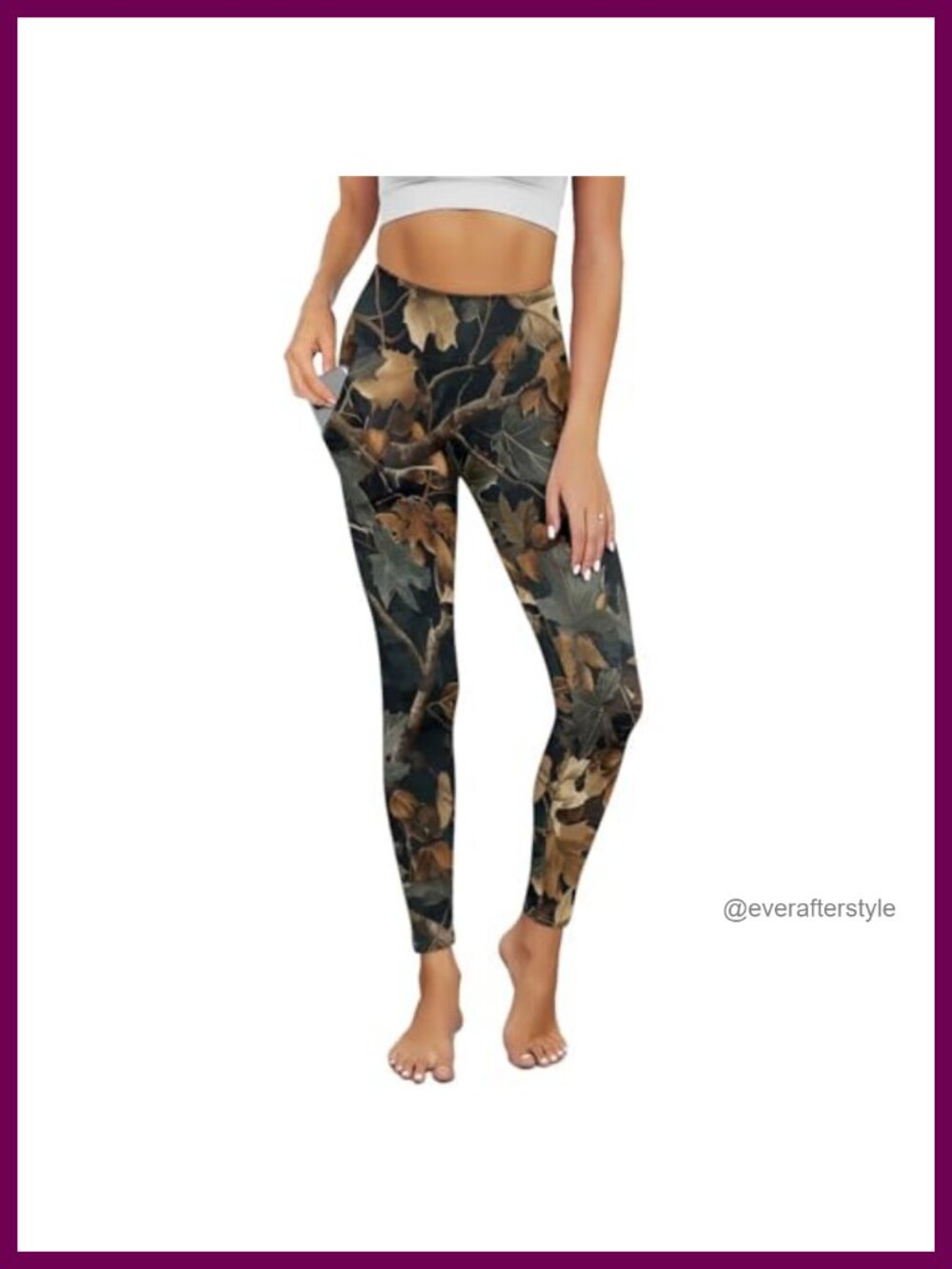 Tummy Control Yoga Leggings with Pockets, 4-Way Stretch Athletic Pants